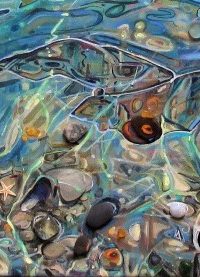 , Coastal painting, Cornwall beach finds,Sea glass & Pebbles